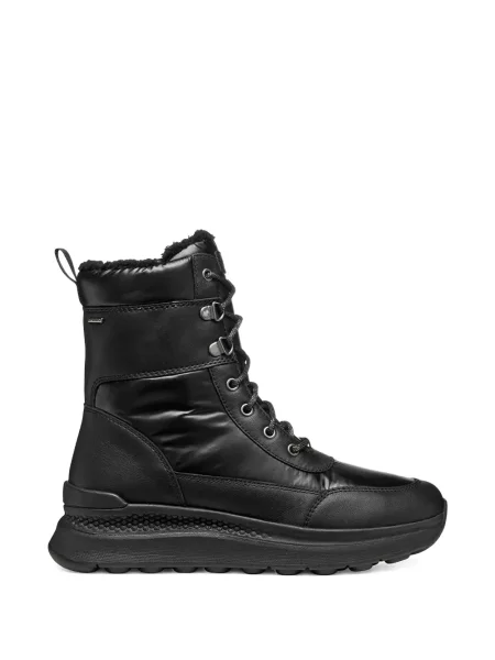 Botine Geox cu șireturi din dantelă negru