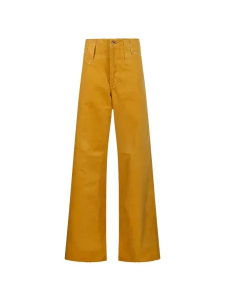 Pantaloni Kuro de catifea cord galben
