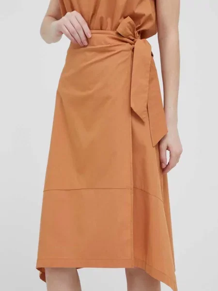 Φούστα DKNY καφέ