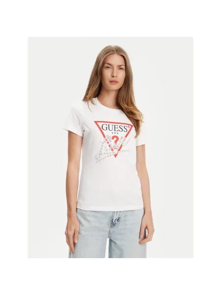 Guess T-Shirt Regular Fit λευκό