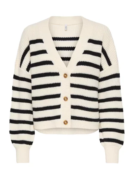 ONLY Pletena jopa ONLCALLIE kremna črna