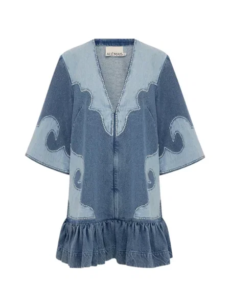 Rochie mini Alemais cu volane albastru