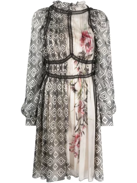 Rochie Alberta Ferretti din satin cu imagine cu imprimeu geometric