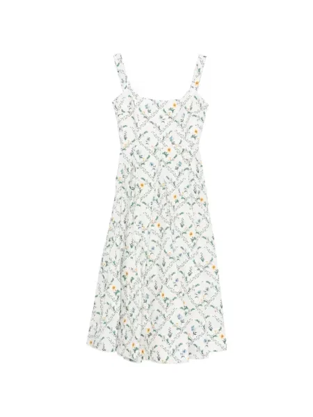 Rochie midi Agua By Agua Bendita cu model floral cu imagine alb