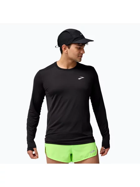 Běžecké tričko longsleeve Brooks Atmosphere black černé