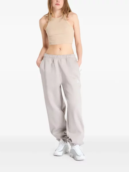 Top sport Nike din fleece plisat fără mâneci alb