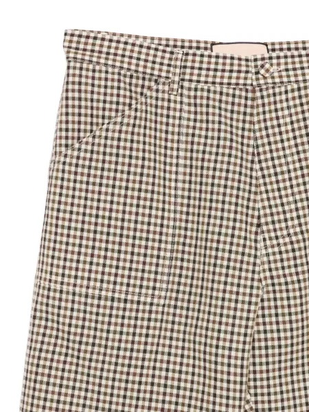 Pantaloni Plan C de lână în carouri