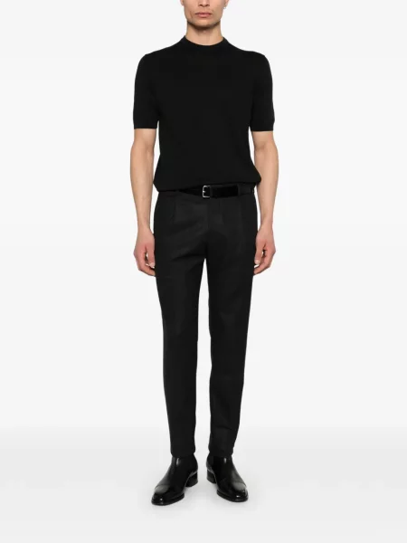 Къс тениска Fedeli с кръгло деколте черно