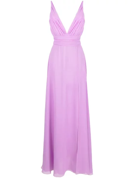 Rochie Blanca Vita cu decolteu în V plisată violet