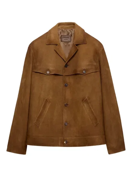 Blejzer Prada od brušene kože smeđa