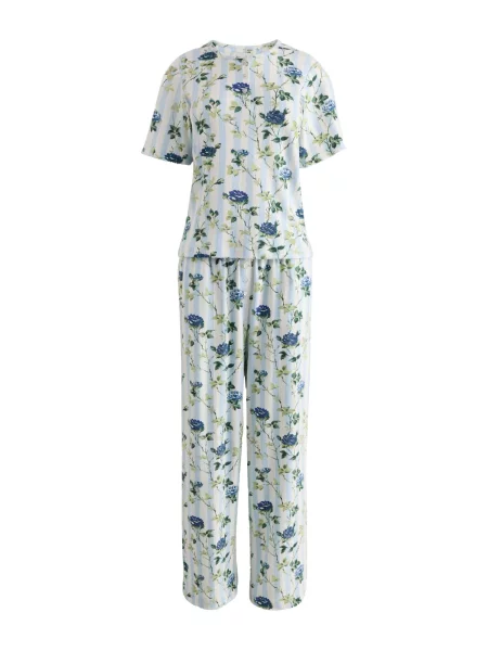 Cath Kidston Pijama crem / marin / deschis / kaki albastru