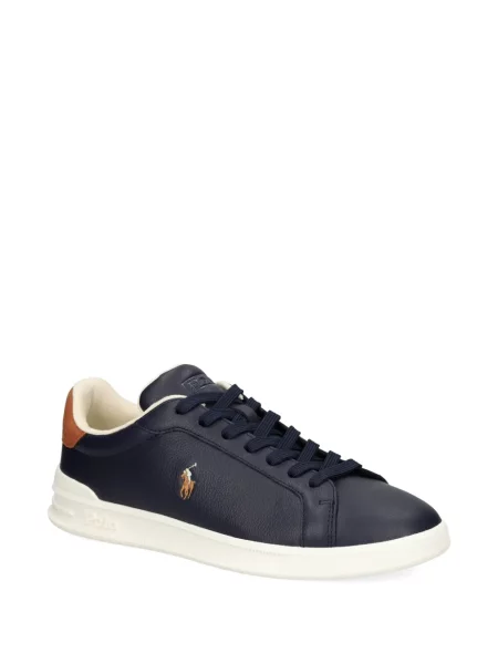 Кожени маратонки Polo Ralph Lauren бродирани синьо