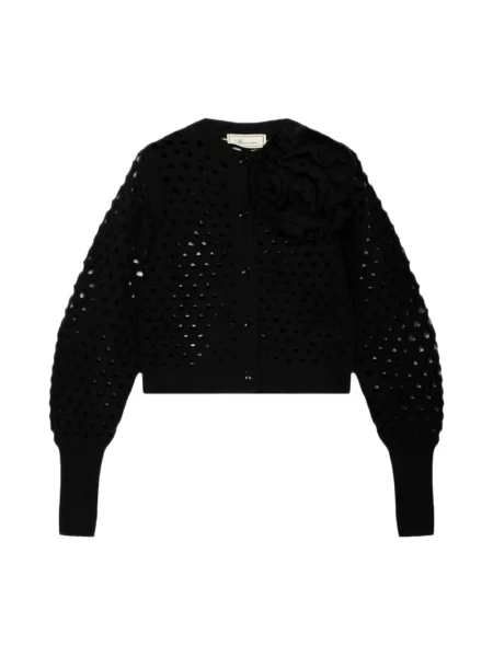 Kardigan Blumarine wełniany ażurowy czarny