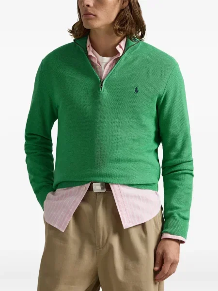 Șapcă Polo Ralph Lauren cu decolteu în V cu autograf în carouri albastru
