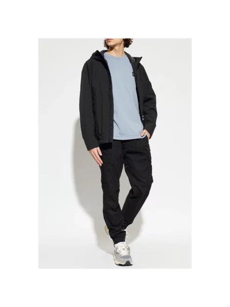 Krótka parka Stone Island z kamieniami czarna