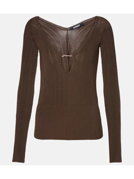 Pulover Jacquemus tricotate maro