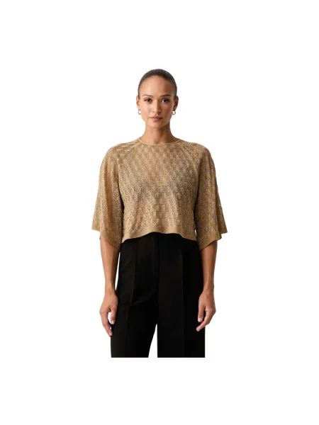 Krótki sweter Twinset dwustronny żółty