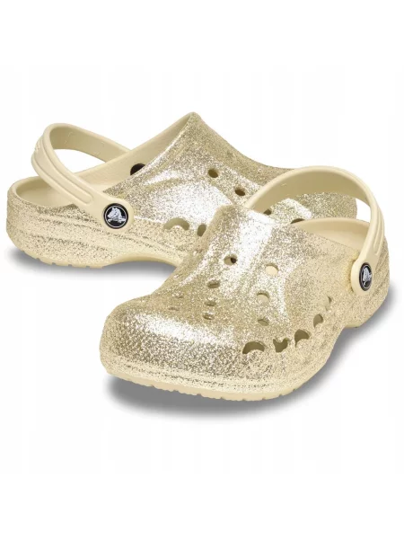 Chodaki Dla Dzieci Crocs Kids Baya Glitter Clog. żółte
