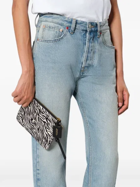 Portofel Isabel Marant din piele cu model zebră alb