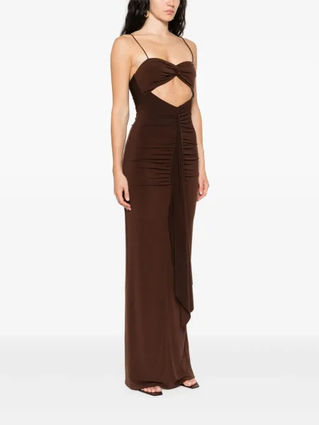 Rochie maxi Nissa de costum maro