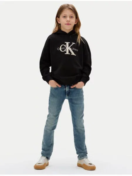 Dětské kalhoty Calvin Klein Jeans modré