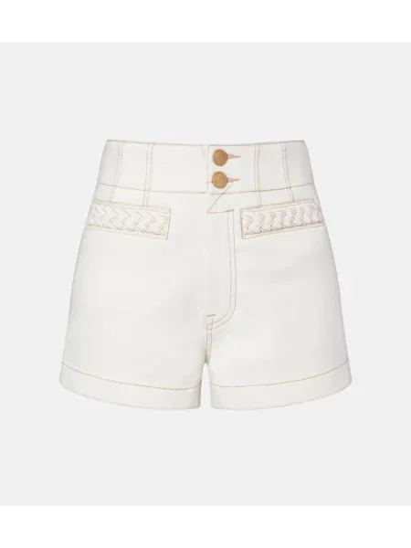 Pantaloni scurți din denim Zimmermann alb