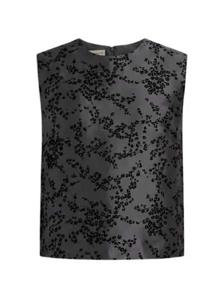 Bluză Alberta Ferretti fără mâneci cu model floral cu imagine gri