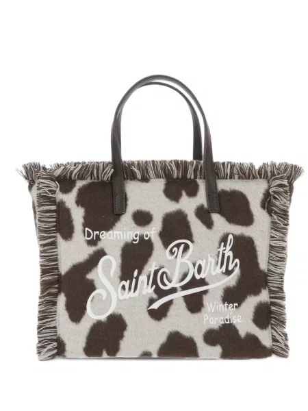 Geantă shopper Mc2 Saint Barth cu imagine maro
