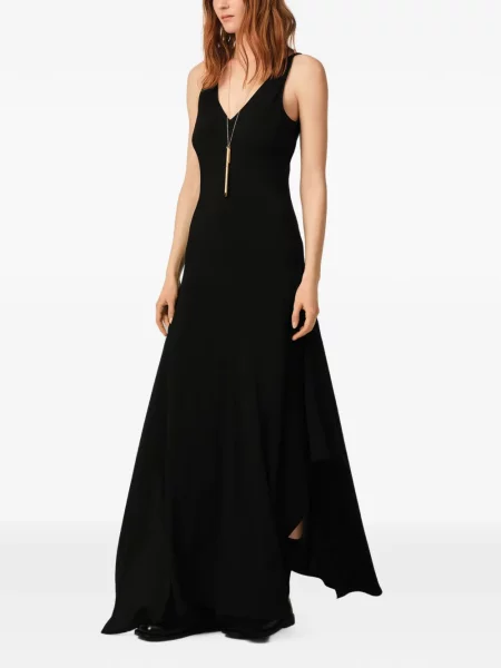 Lung rochie Ami Paris de mătase negru