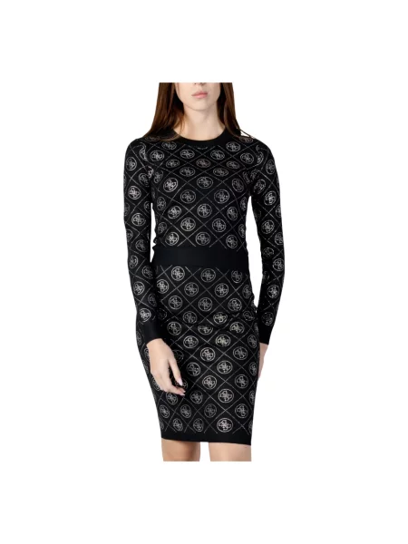 Sweter Guess wełniany z dżetami czarny