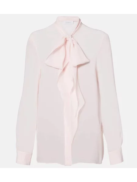 Bluză Gabriela Hearst de mătase roz