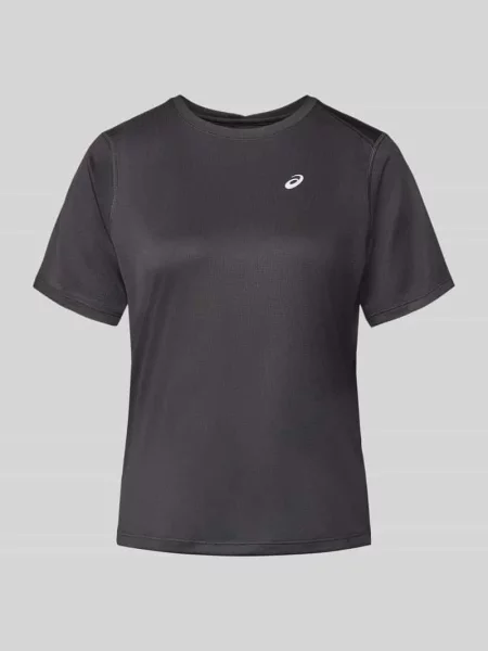T-shirt z okrągłym dekoltem i nadrukiem z logo Asics czarna