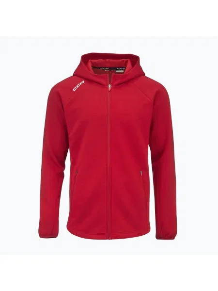Мъжки суитшърт CCM Locker Room Full Zip SR red червено