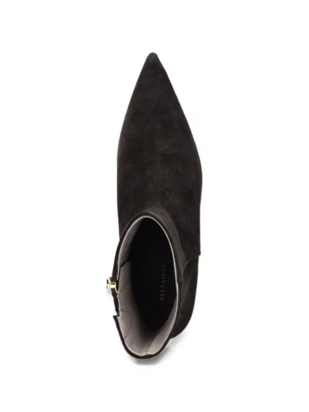 Cizme scurte Allsaints din piele de căprioară negru