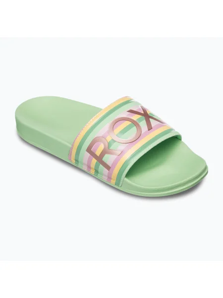 Flip-flops pentru femei ROXY Slippy II cu dungi verzi