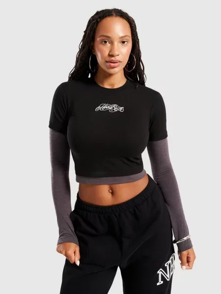 Hoodrich T-Shirt Fitted Double Layer Ls czarna