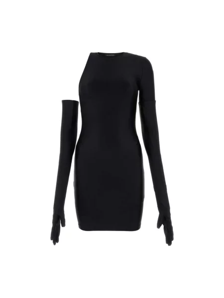 Lniana sukienka Balenciaga czarna