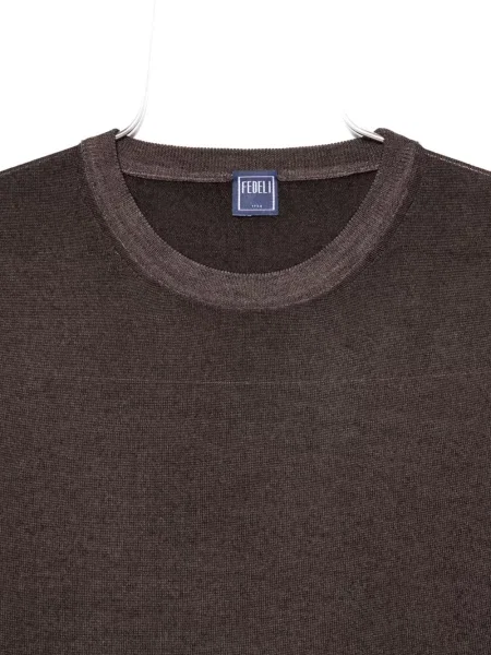 Vlněná košile Fedeli hnědá