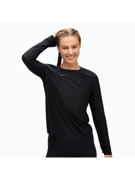 Běžecké tričko Longsleeve HOKA Airolite Run black černé