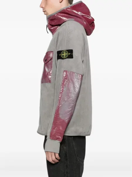 Hanorac cu glugă Stone Island cu strasuri gri