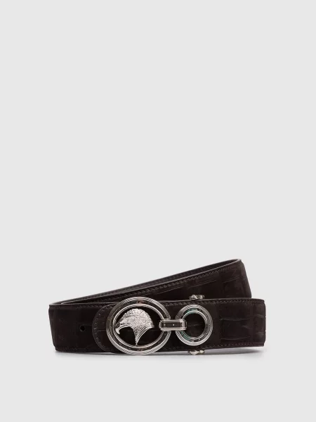 Кожаный ремень Stefano Ricci с ремешками коричневый