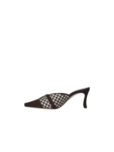Klapki mules Manolo Blahnik brązowe