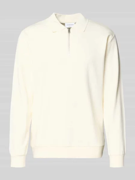Bluza z kołnierzykiem polo i zamkiem błyskawicznym Lindbergh biała