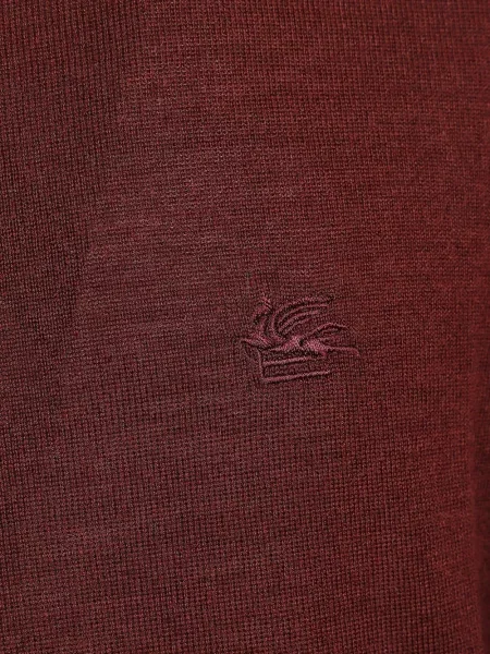 Pulover Etro cu broderie de lână roșu