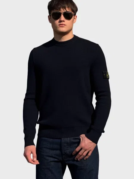 Вовняна толстовка Stone Island з камінням синя