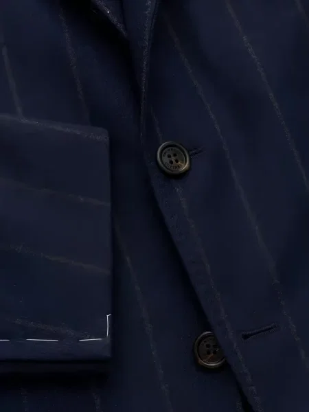 Ριγέ μπλέιζερ Brunello Cucinelli μπλε