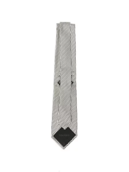 Cravată Tom Ford de mătase alb