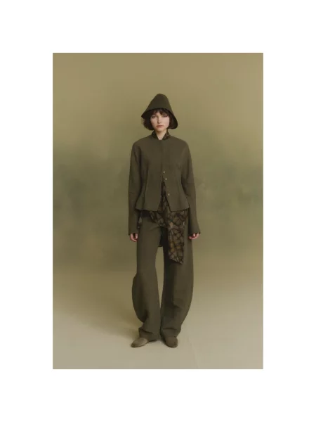 Lniane spodnie Cortana zielone
