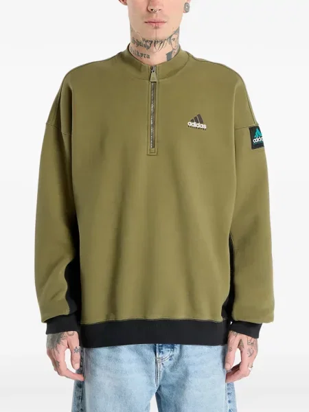 Pantaloni palazzo Adidas cu dungi cu decolteu în V negru