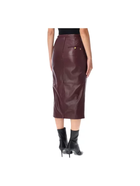 Spódnica skórzana Alberta Ferretti fioletowa